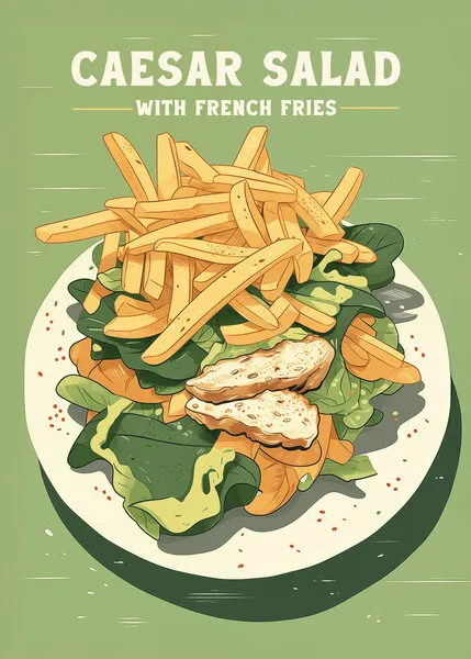 Caesar Salad with Fries, wall art by Andreas Magnusson