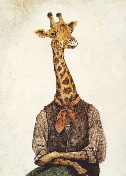 Giraffe With A Human Body, wall art by Mike Koubou