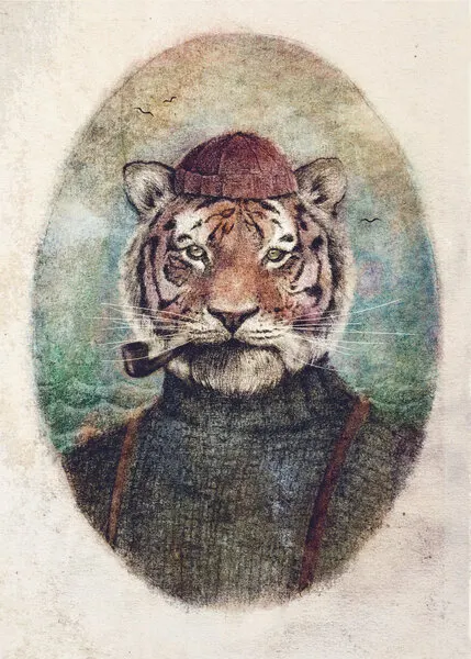 Gentleman Tiger, wall art by Mike Koubou