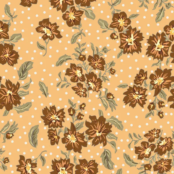 Peach Polka Dot Flowers, wall art by Annick
