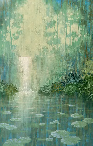 Luminous Forest Pond, wall art by Ekaterina Prisich