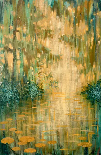 Golden Pond Reflections, wall art by Ekaterina Prisich