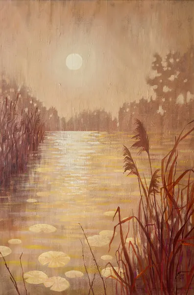 Golden River Mist, wall art by Ekaterina Prisich