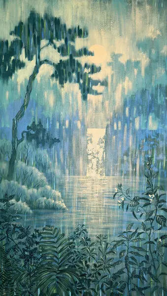 Rainy Moonlight Forest, wall art by Ekaterina Prisich
