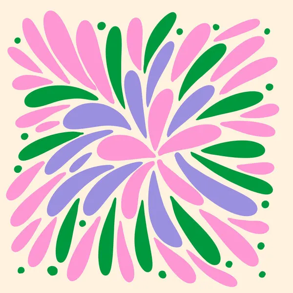 Floral Burst - pink, purple, green, wall art by Angela Minca