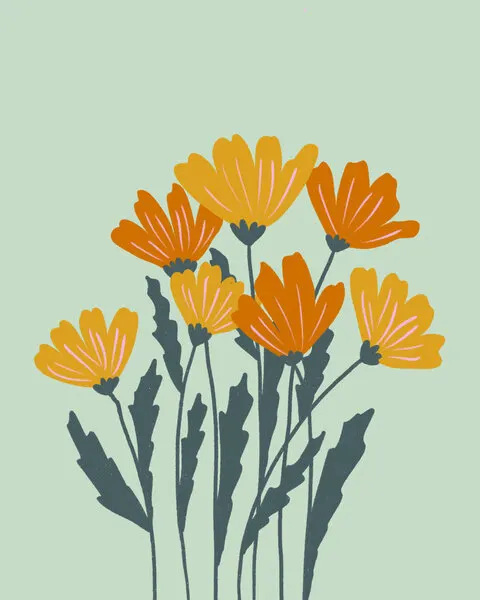 Bright Garden Flowers, wall art by Angela Minca