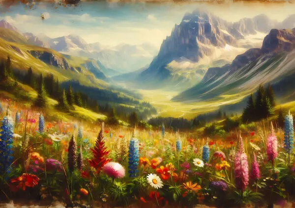 Vibrant Mountain Valley Flowers, wall art by Tonya van Schalkwyk