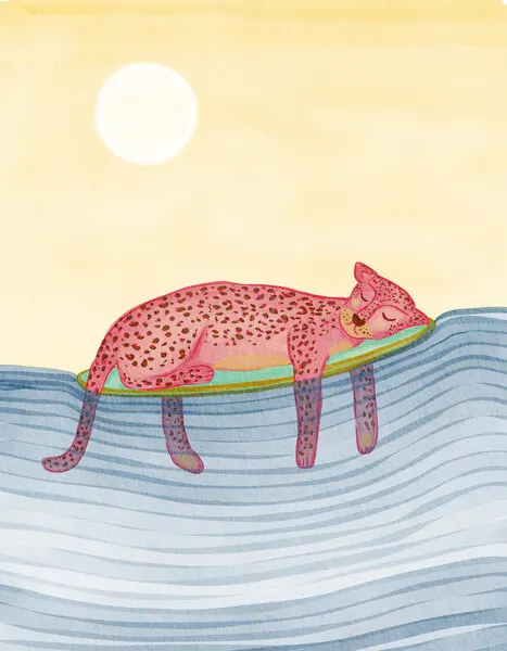 Dreamy Leopard Float, wall art by Nikita Jariwala