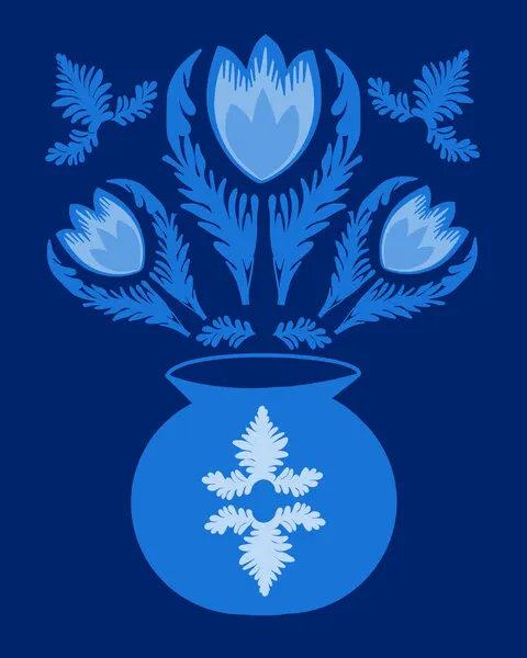 Serene Blue Botanicals, wall art by Sannel Larson