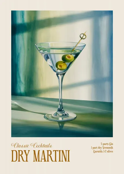 Classic Dry Martini, wall art by Andreas Magnusson