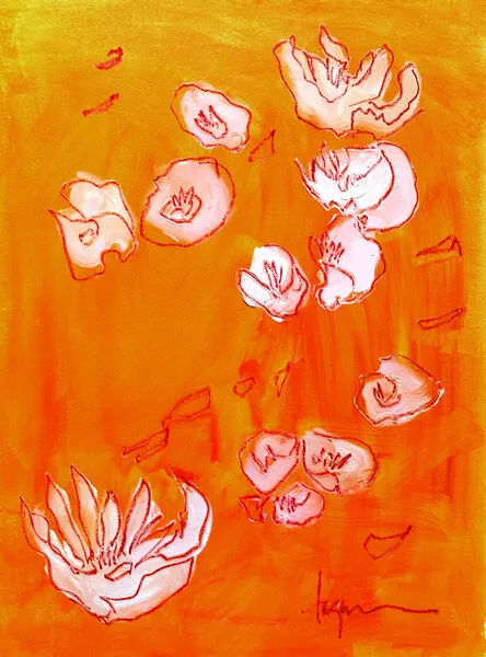 Dreamgarden6 Ochre, wall art by Dorothy Fagan