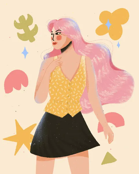 Bohemian Fashion Woman, wall art by Zove Ahhh