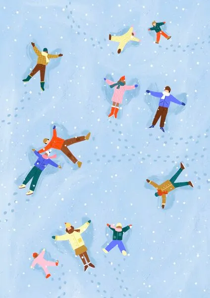 Snow Angel Fun, wall art by Bea Müller