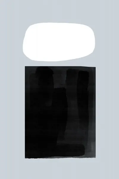 Black Rectangle Beneath A White Oval, wall art by uplusmestudio