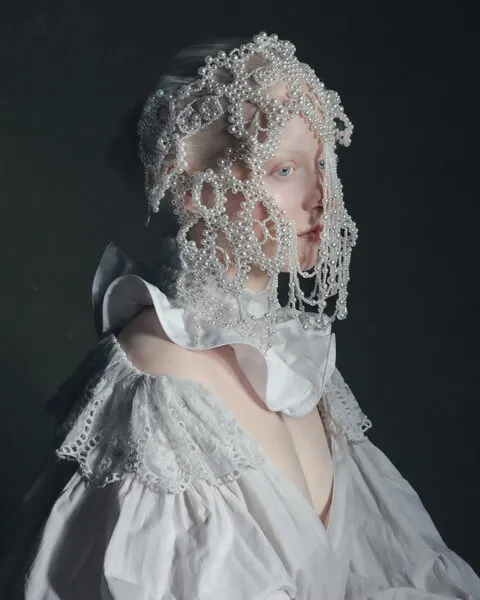Woman in Pearl Veil, wall art by Michaela Durisova