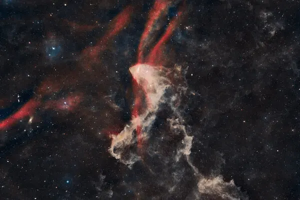 Red Nebula Streams, wall art by Vikas Chander