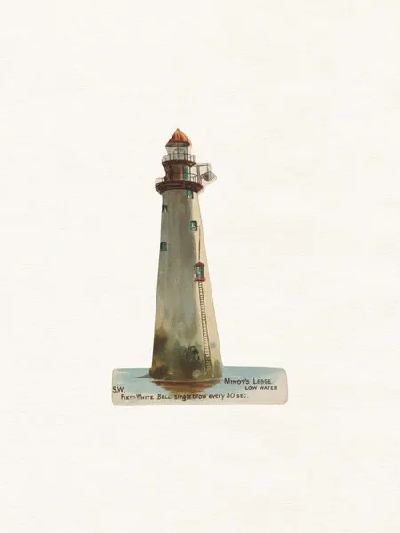 Calm Lighthouse Watercolor, wall art by Wild Violets