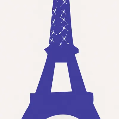 Blue Eiffel Tower, wall art by Pictufy Studio II