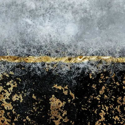 Golden Horizon Abstract, wall art by Bilge Paksoylu
