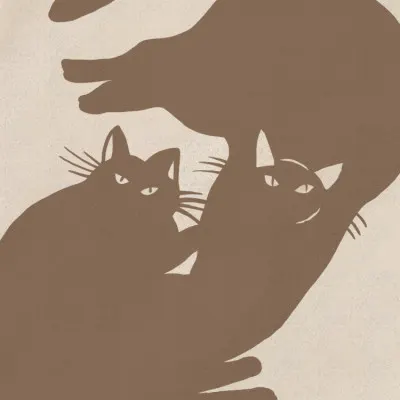 Playful Cats Caring Hands, wall art by Little Dean