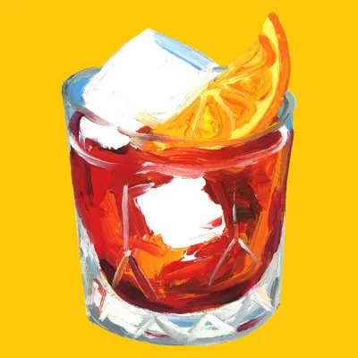 Refreshing Red Aperitif, wall art by Alice Straker