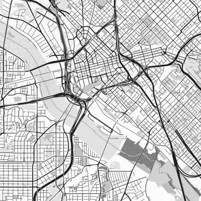 Dallas City Map, wall art by StudioSix