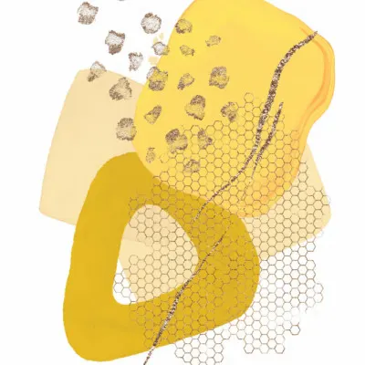 Honey Gold Abstract, wall art by Sally Ann Moss