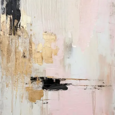 Blush Gold Abstract, wall art by Sally Ann Moss