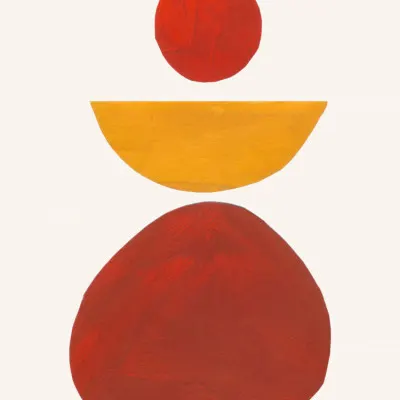 Warm Stacked Forms, wall art by Ejaaz Haniff