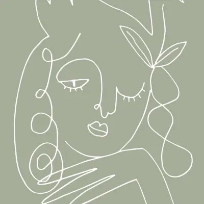 Serene Woman and Bird, wall art by Pictufy Studio II