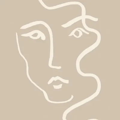Elegant Line Art Portrait, wall art by Pictufy Studio