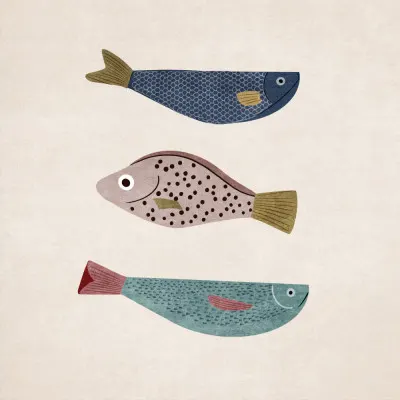Fish Trio Delight, wall art by Emel Tunaboylu