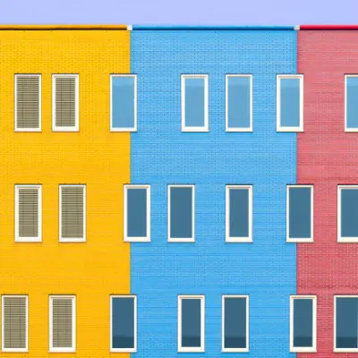 Colorful Geometric Facade, wall art by wiebe wilbers