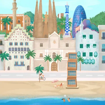 Barcelona, wall art by Petra Lizde