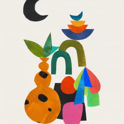 Vibrant Organic Collage, wall art by Ejaaz Haniff