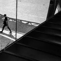 Man Walking in Strong Shadows, wall art by Fernando Alves
