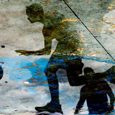 Urban Dribble Silhouette, wall art by Raffaele Maglione