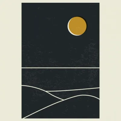 Golden Moon Landscape, wall art by jay stanley