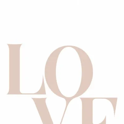 Minimalist Love Typography, wall art by uplusmestudio