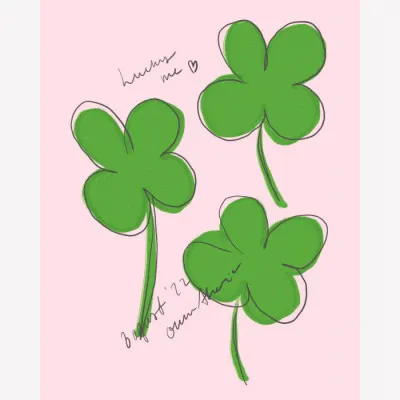 Three Lucky Clovers, wall art by Athene Fritsch