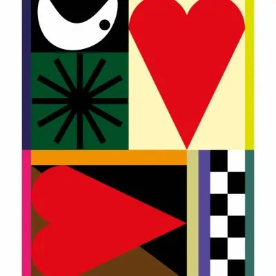 Vibrant Geometric Love, wall art by Frances Collett