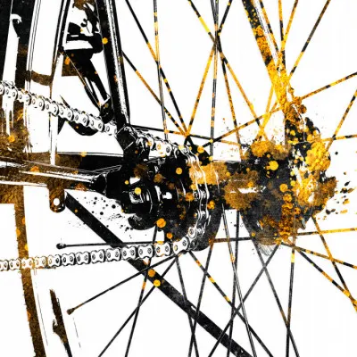 Golden Bicycle Detail, wall art by Justyna Jaszke