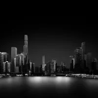Sleek Cityscape Reflection, wall art by John LaPrad