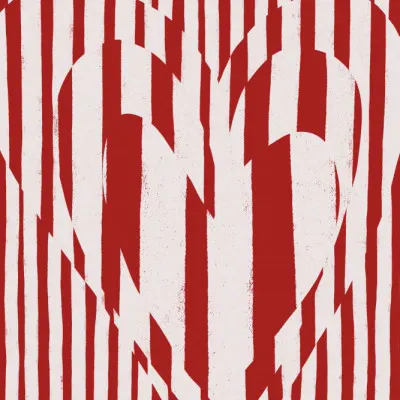 Heart in Stripes, wall art by Treechild