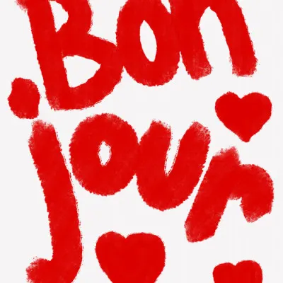 Bonjour Hearts, wall art by Athene Fritsch