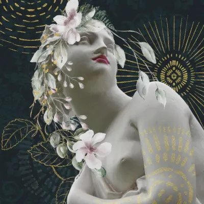 Serene Floral Goddess, wall art by Andrea Haase