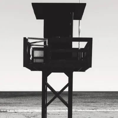 Black And White Beach Stand, wall art by Pictufy Studio III