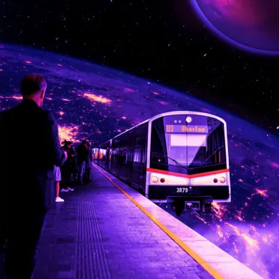 Space Train, wall art by Ritvik takkar