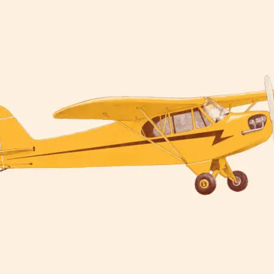 Yellow Vintage Airplane, wall art by Florent Bodart