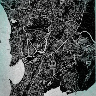 Mumbai India Map, wall art by StudioSix
